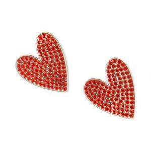 Valentine Set Pair of red crystal heart post earrings- NWT